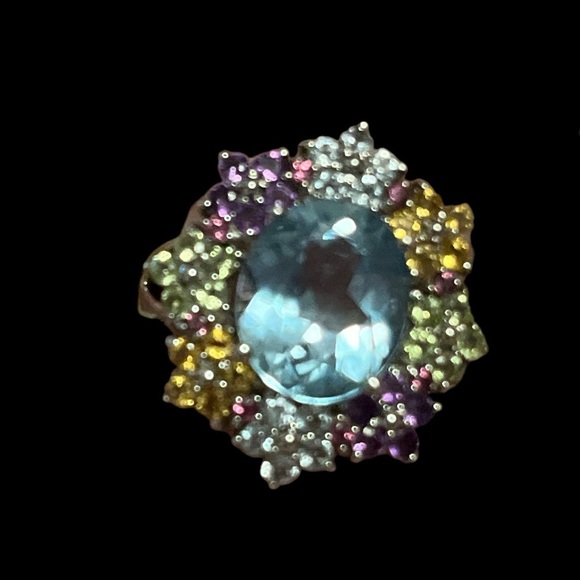 925 Silver Aquamarine Ring - Picture 4 of 7